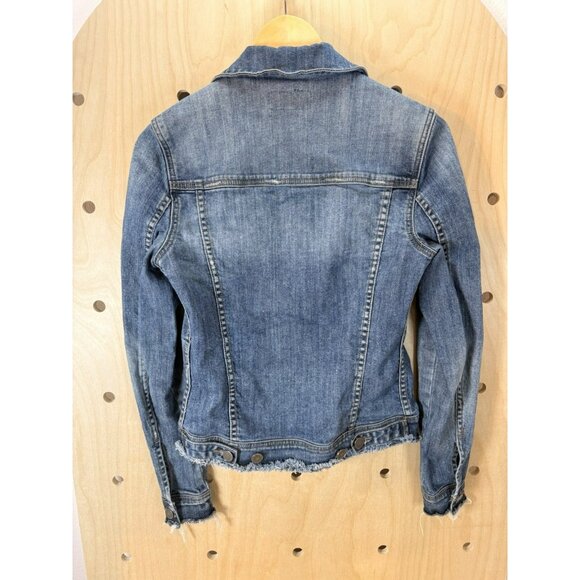 Articles Of Society Distressed Denim Jacket Size Small Raw Hem Blue Jean - Picture 9 of 15